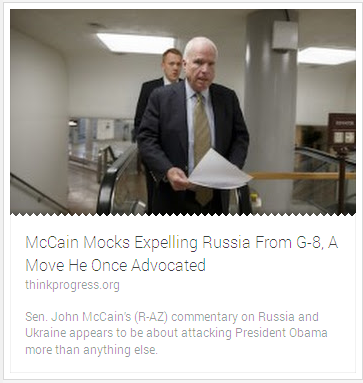quickhits:McCain was for kicking Russia out of G-8 — until Obama got it done.McCain before: &l