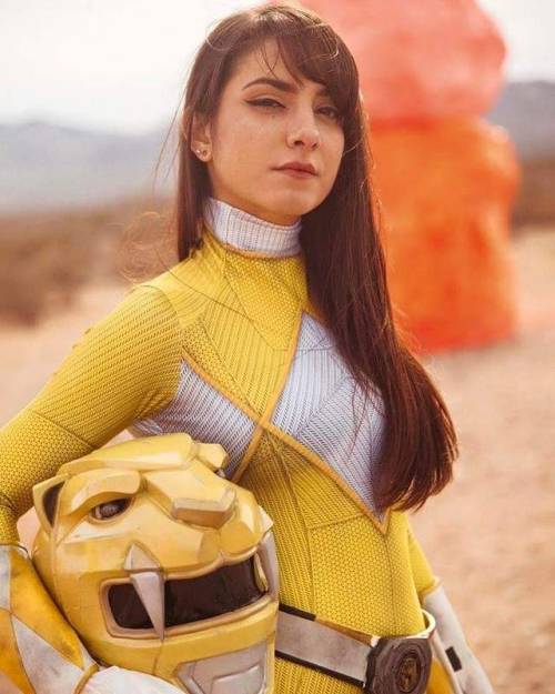 Lady Doombots as the Pink & Yellow Ranger