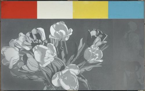 Jack Chambers, Tulips with Colour Options, 1966 Oil on woodmore