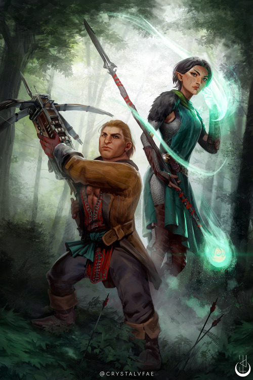 crystalvfae:A Varric and Merrill piece commissioned by eletania!  I don’t draw the DA2 crew too ofte