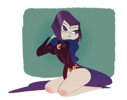 nickromancer21:Just a quick pin-up of Raven from “Teen Titans”.