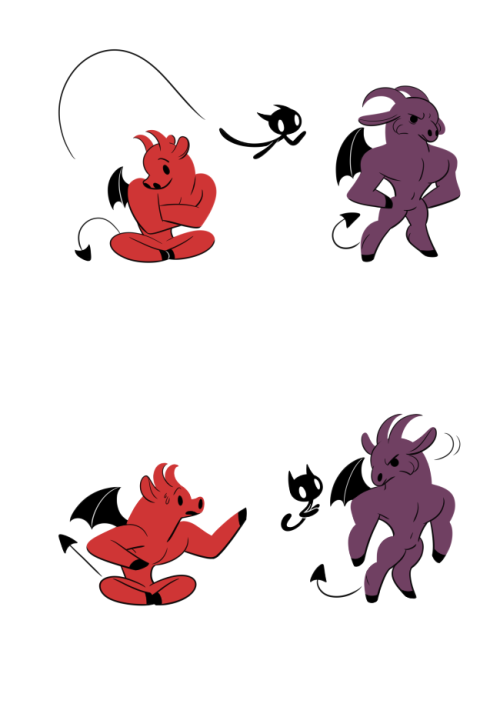 stutterhug:  Devils Advocate.or adventures of a run away tail (refer to previous comic ‘Tail End’ and my other demonic cat friend comics to learn more )