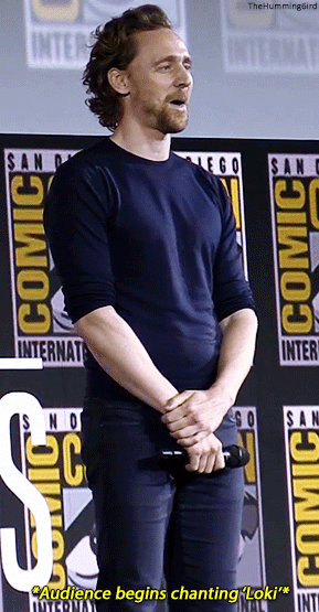 Tom Hiddleston introduces the Disney+ Loki series to Hall H at San Diego Comic Con, 20th July 2019