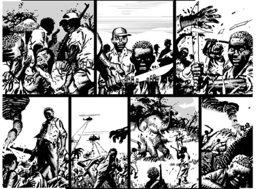 After a six-week trip to the Congo in 2010, reporter David Axe developed a long magazine article that would eventually serve as a script for Army of God: Joseph Kony’s War in Central Africa, a work of nonfiction graphic journalism. DOMINIC UMILE...