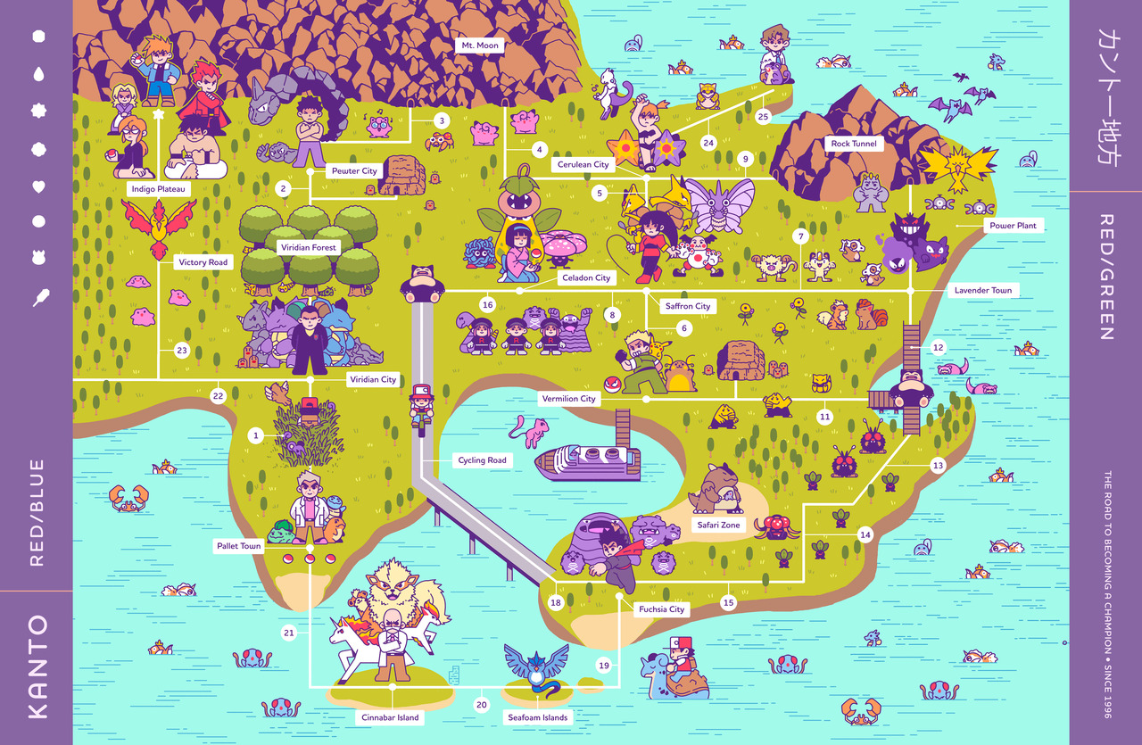 byronb: Happy Pokemon Day everyone! I finished this map of the Kanto region just