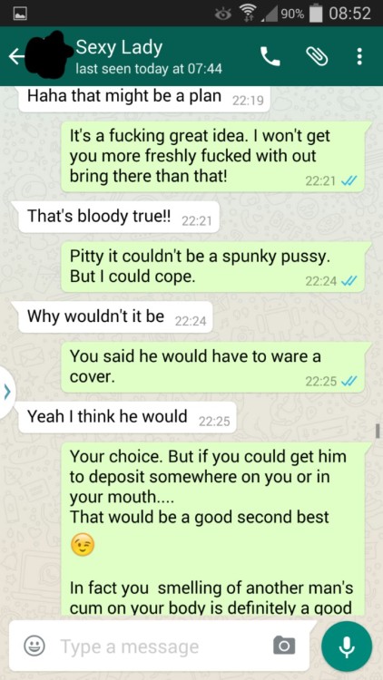 Sex hotwifesextext:  3 of 4  This is a WhatsApp pictures
