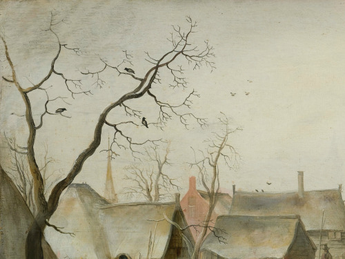 v-ersacrum:Hendrick Avercamp,Ice-skating in a village (details),c.1610