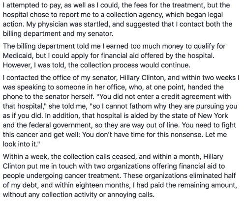 giandujakiss:zenshipper:Powerful FB post by the author James Grissom on how Senator Hillary Clinton 