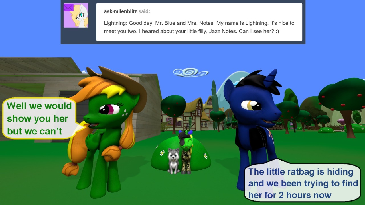 ask-the-out-buck-pony:Asked by @ask-milenblitz&gt;w&lt;