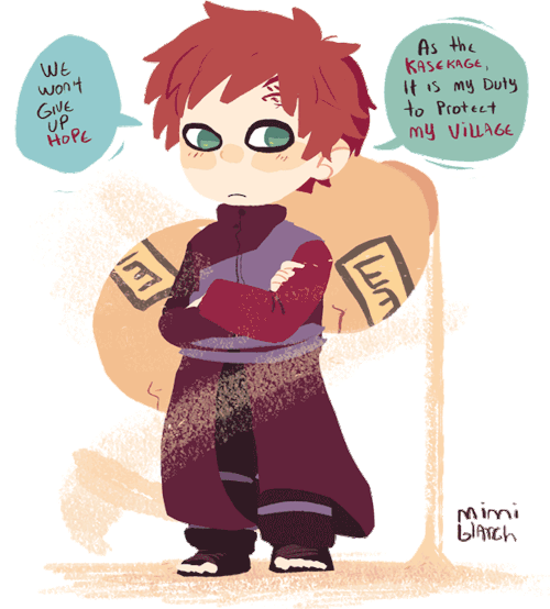 mimiblargh:   Tiny sand bby ~ ♥ Gaara is one of the most inspirational characters ever created, in my opinion.(◡‿◡✿) 