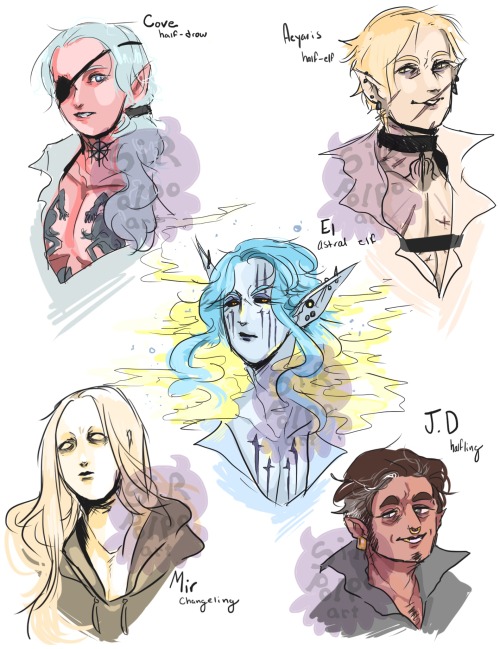 Doodles Of (some Of) My Dnd Ocs - Cove Is Who I Anticipate Playing Next