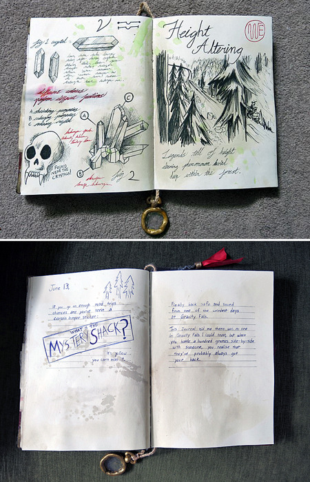 kaokoneko: Pages all filled out in my Gravity Falls journal #3. I have no idea what order they go in