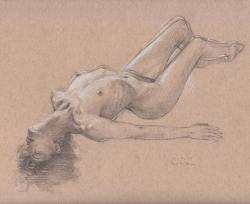 akramfadl:Transcendence  12 7 17 #sketch #drawing #figurestudy #figuredrawing #figurativedrawing #figurativeart #modeldrawing #fineartmodel #brookelabrie #pencildrawing #graphite and #whitechalk on #Strathmore #strathmoreart #akramfadl 💕💕💕