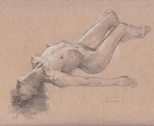 akramfadl:Transcendence  12 7 17 #sketch #drawing #figurestudy #figuredrawing #figurativedrawing #figurativeart #modeldrawing #fineartmodel #brookelabrie #pencildrawing #graphite and #whitechalk on #Strathmore #strathmoreart #akramfadl