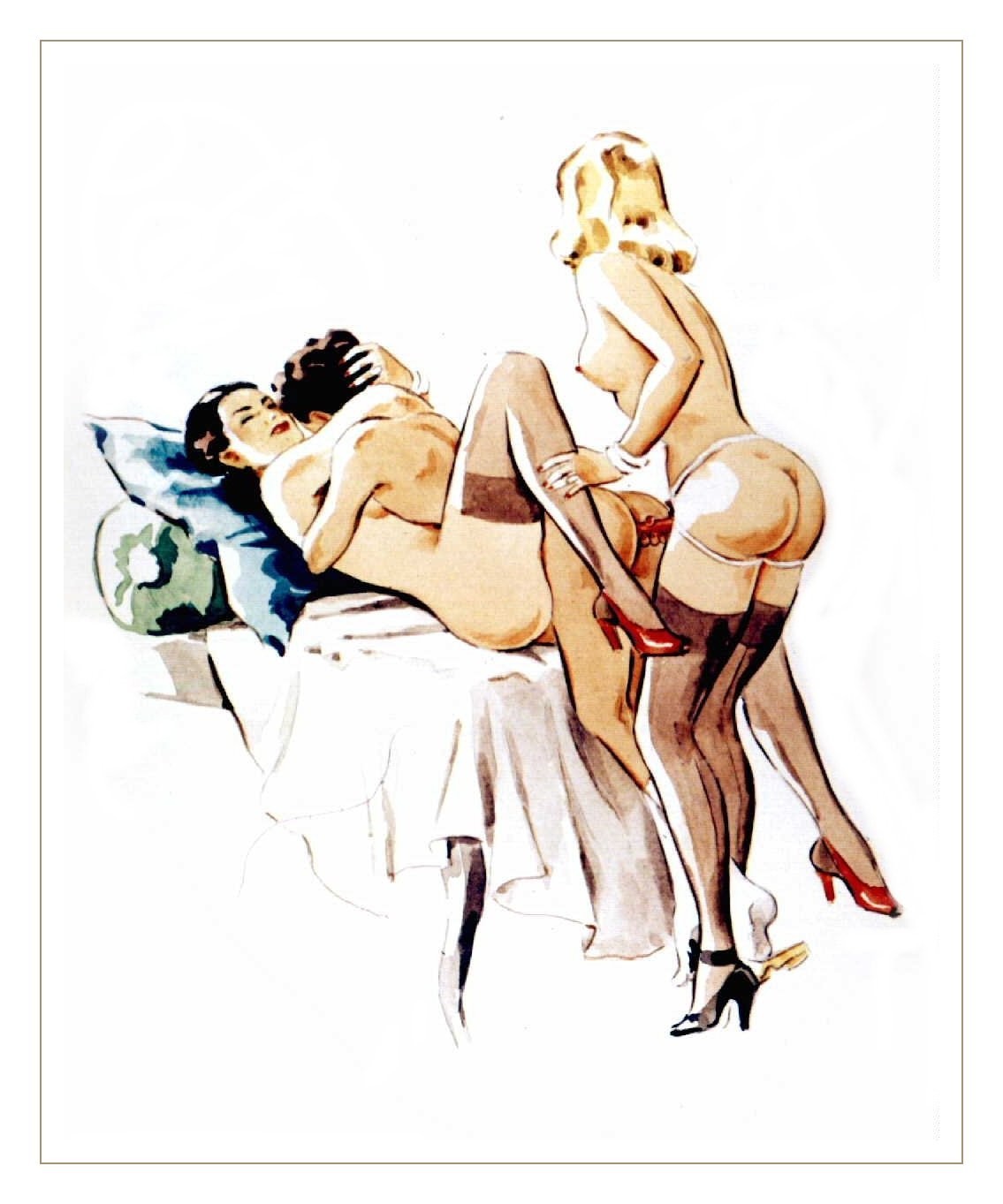 Vintage erotic cartoon art
