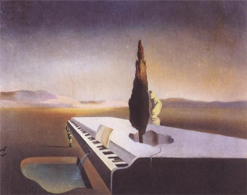 artistic-depictions: Necrophiliac Fountain Flowing from a Grand Piano, Salvador Dalí, 1933, o