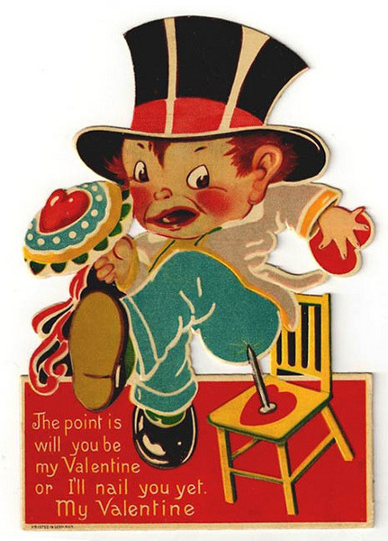 sixpenceee:Some creepy &amp; strange vintage Valentines. Here’s my compilation