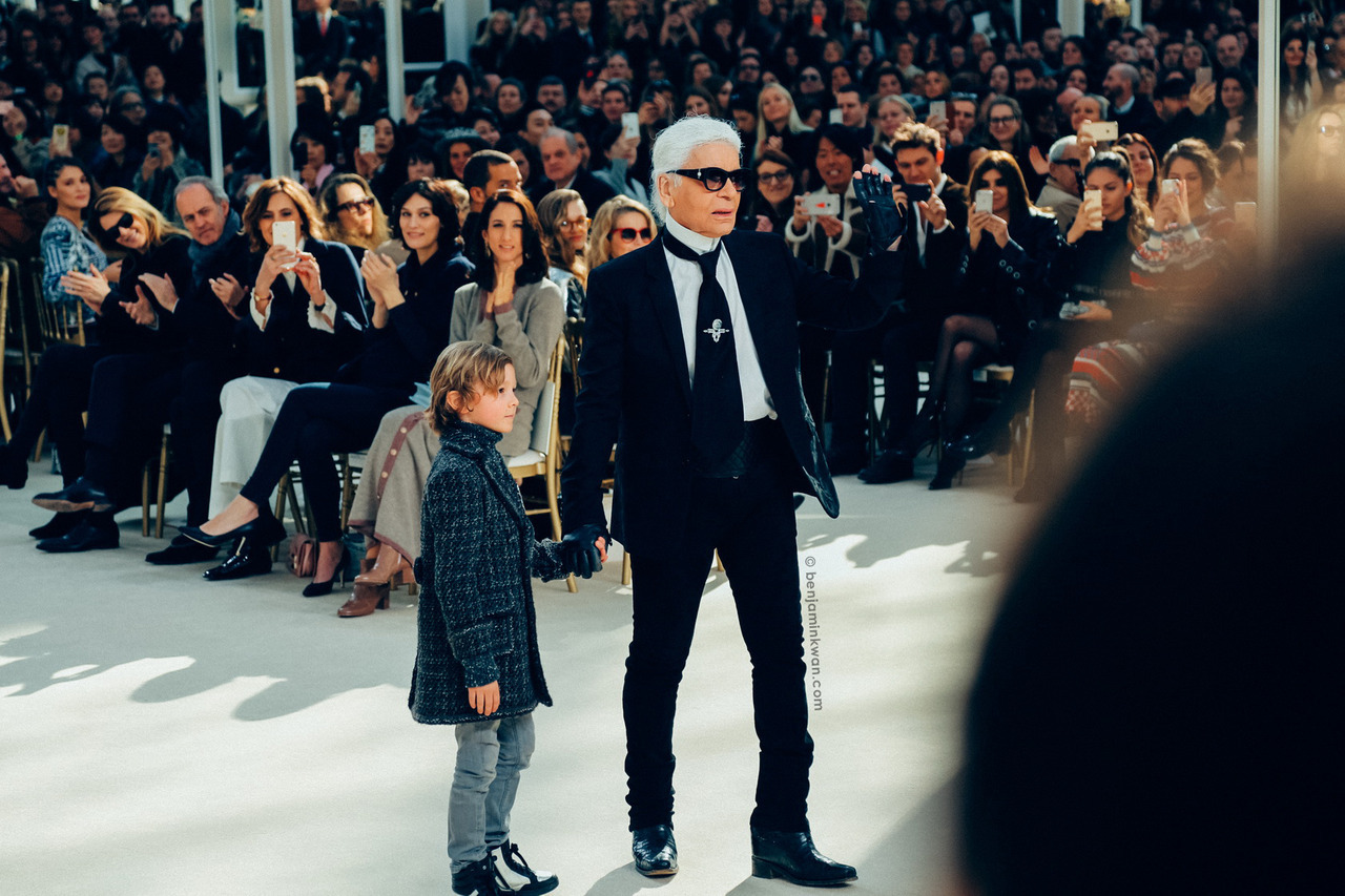 SNAPPED by benjaminkwan.com — Karl Lagerfeld and Hudson Kroenig at Chanel  FW