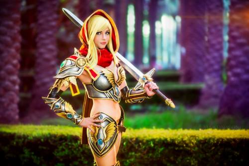 cosplayblog:  Submission Weekend!Holy Paladin from World of WarcraftCosplayer / Submitter: Andy Rae Cosplay [DA / FB]Photographers: ZRB (#1)Martin Wong [DA / FB] (#2)