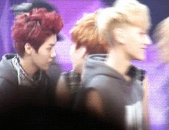  after finishing the mini chick game, xiumin noticed something on luhan’s face
