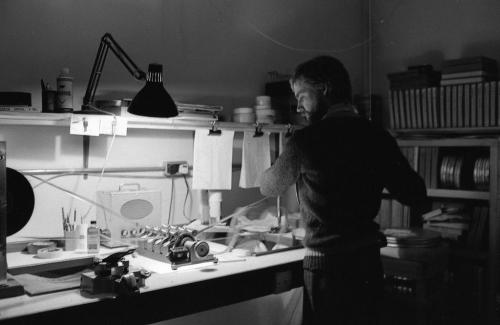 Stanley Kubrick’s daughter Vivian just uploaded these rare photos of him and his assistant editors editing Barry Lyndon in the converted garage of his home in Abbots Mead, December 1974.