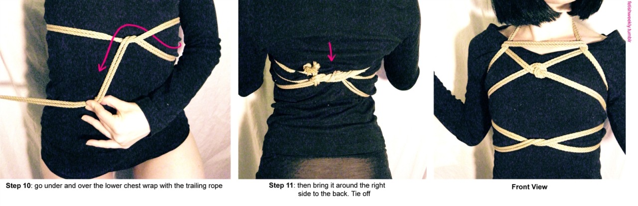 fetishweekly:  Shibari Tutorial: Horizon Harness ♥ Always practice cautious kink!