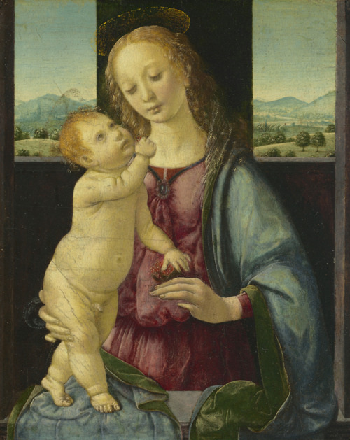 Workshop of Verrocchio (maybe Leonardo da Vinci and/or Lorenzo di Credi), Madonna Dreyfus, 1470-72