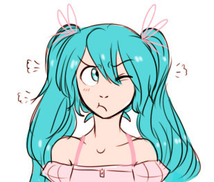   an angry hatsune why she angry? i dunno