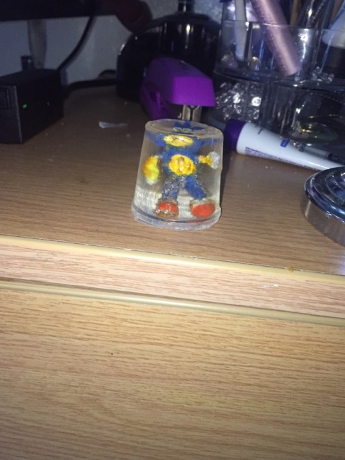 Using A Hollowed Out Coffee Pod As A Mold, Ive Trapped Peanut Sonic In A Resin Prison. He Can Never Go