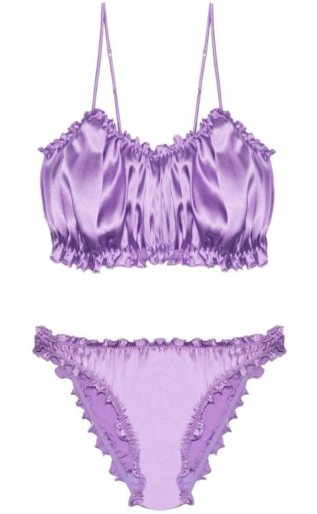 martysimone:  I.D. Sarrieri | Lombard Street • bra top + knickers in ruffled lilac silk