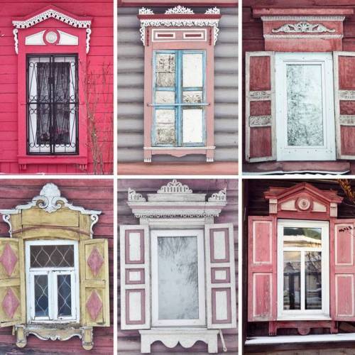 gagarin-smiles-anyway: Pink window frames in Irkutsk, Siberia, Russia (wooden_irkutsk)