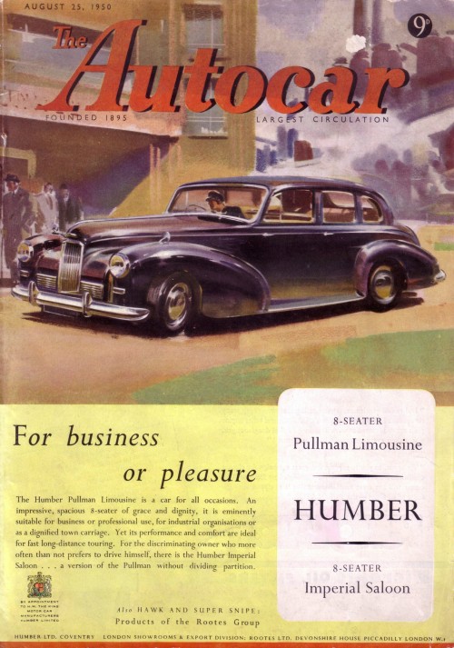 Covers of Autocar magazines in the 1950s.