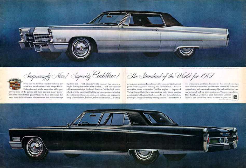 allamericanclassic:  1967 Cadillac Coupe de Ville 2-Door Hardtop and Fleetwood Brougham 4-Door