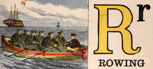 Piers Rowing & Idlers - interesting illustrations from a Victorian juvenile nautical themed ABC 