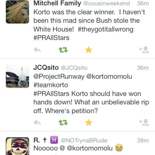 @kortomomolu was robbed for the win on #PRAllStars big time. Twitter is on fire and trending about how much she was robbed. #shameful #waste #teamkorto