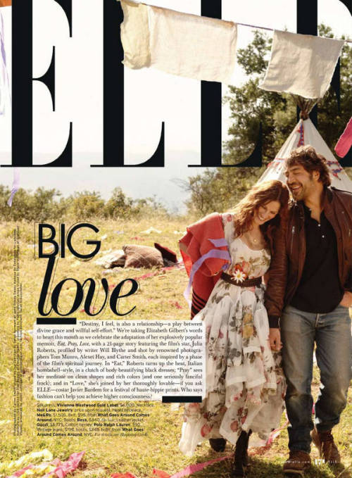 Javier Bardem &amp; Julia Roberts by Carter Smith for Elle, September 2010