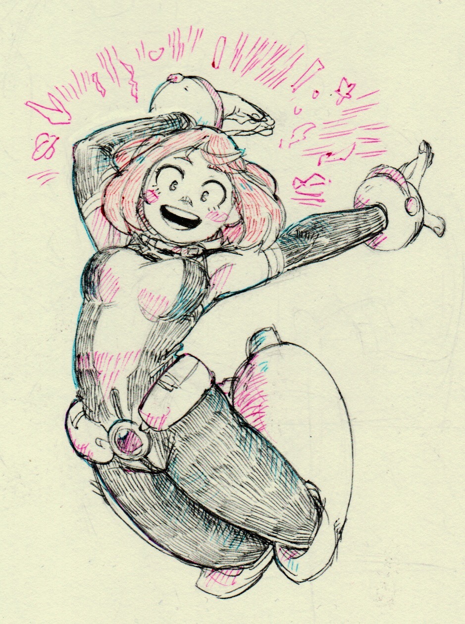 grimphantom2: vertigheist:  Inktober #3  Drew Ochako for day 3~  Wasn’t able to