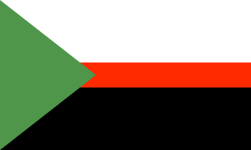 @beyond-mogai-pride-flags
This is the demivegetarian pride flag! The colors are green for vegetarianism, red for meat, and black and white for the “black and white thinking” that tells us veg-spec identities are invalid.