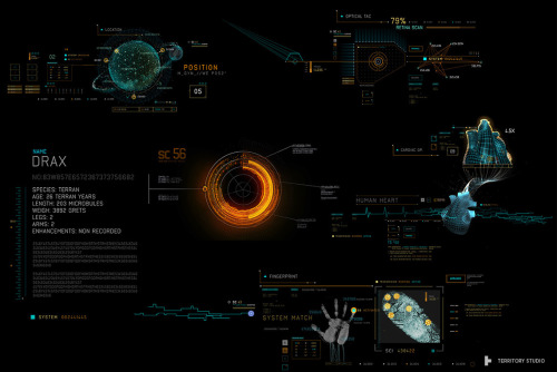 sciencefictioninterfaces:Guardians Of The Galaxy screen graphics by Territory Studio 