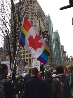 allthecanadianpolitics:  a few photos I took at the trump hotel protest in Vancouver!Submitted by landofgay.