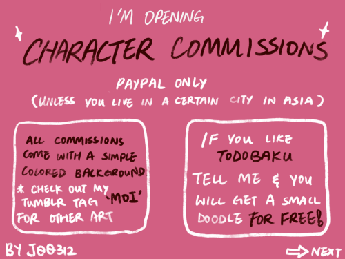 j00312:j00312:Opening Character Commissions! If you ship todobaku you get a free doodle!!!!! I’ll op