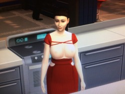 ottermatopoeia:  997:simsgonewrong:  My sims threw and party and invited a few guests and one guest showed up in this…  me hot girl shit   @fairyneko 😂😂😂