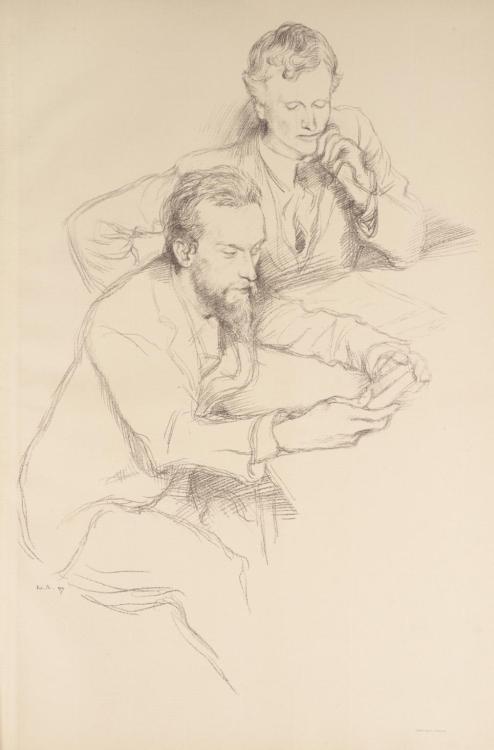 beyond-the-pale:  Mr Charles Ricketts and Mr Charles Hazelwood Shannon, 1897  Sir William Rothenstein   