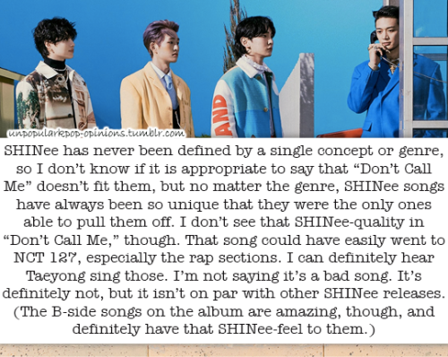 SHINee has never been defined by a single concept or genre so idk if it is appropriate to say that d