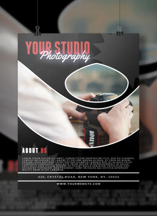 blueskystore:A photography studio flyer template. This layout is suitable for any project purpo