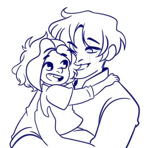 meldy-arts: I decided to do a sketch of lil Mira with a character from one of my good friends Au &nb