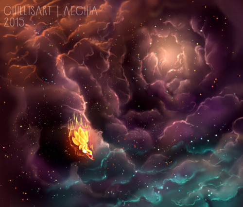chillisart:  okay so i saw this kick ass nebula tutorial and i wanted to give it a try!! i ended up with something more resembling clouds, but still, it looks cool edit: i added a super sonic, just for good measure :^)