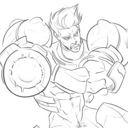 dizdoodz:  Man Samus! #dizdoodz #genderbender #metroid #samus #rule63 #nsfw #muscle #sketch 