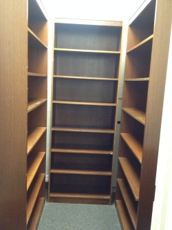 romanticreader:  reading-takes-you-places:  macteenbooks:  We here at Macmillan moved offices and of course that meant reorganizing our ARCs! So here are some before and after shots. We are super excited about our cozy little reading closet!  Hey MPS,