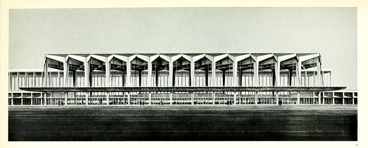 Pier Luigi Nervi’s design for a Train Station, Naples